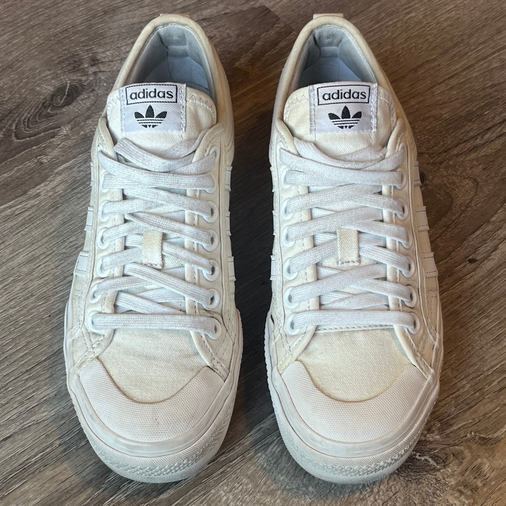Adidas Nizza Platform Low Sneakers‎ Triple White Womens 8 UK 6.5 EU 40 - Picture 4 of 10